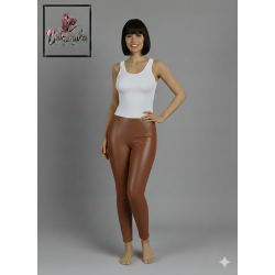 Yüksek Bel Modern Kesim Suni Deri Tayt (Yandan Fermuarlı)